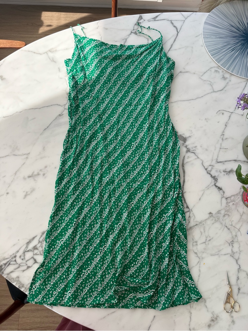 Arket Green Floral Slip Dress